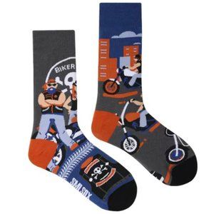 Biker Women Socks Medium High Crew Colorful Hosiery Accessory Feet Hose